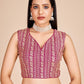 Rajwada Magenta Georgette Embroidered Semi-Stitched Lehenga For Women