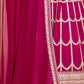 Rajwada Magenta Georgette Embroidered Semi-Stitched Lehenga For Women