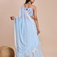 Rajwada Light Blue Georgette Embroidered Semi-Stitched Lehenga For Women