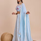 Rajwada Light Blue Georgette Embroidered Semi-Stitched Lehenga For Women