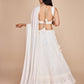 Rajwada White Georgette Embroidered Semi-Stitched Lehenga For Women