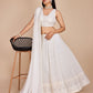 Rajwada White Georgette Embroidered Semi-Stitched Lehenga For Women