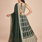 Rajwada Green Georgette Embroidered Semi-Stitched Lehenga For Women