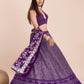 Rajwada Purple Georgette Embroidered Semi-Stitched Lehenga For Women