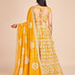 Rajwada Yellow  Georgette Embroidered Semi-Stitched Lehenga For Women