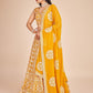 Rajwada Yellow  Georgette Embroidered Semi-Stitched Lehenga For Women