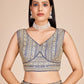 Rajwada Blue Georgette Embroidered Semi-Stitched Lehenga For Women
