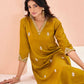 Rajwada Mustard Chinon Embroidered Stitched Kurta Set For Women