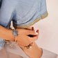 Rajwada Light Blue Organza Embroidered Stitched Kurta Set For Women