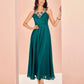 Rajwada Teal Chinon Embroidered Stitched Gown For Women
