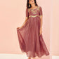 Rajwada Blush Pink Organza Embroidered Stitched Gown For Women