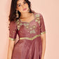 Rajwada Blush Pink Organza Embroidered Stitched Gown For Women