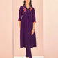 Rajwada Purple Chinon Embroidered Stitched Kurta Set For Women