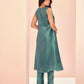 Rajwada Light Blue Organza Embroidered Stitched Kurta Set For Women