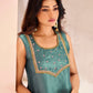 Rajwada Light Blue Organza Embroidered Stitched Kurta Set For Women