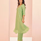 Rajwada Light Green Organza Embroidered Stitched Kurta Set For Women