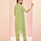 Rajwada Light Green Organza Embroidered Stitched Kurta Set For Women