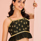 Rajwada Black Art Silk Embroidered Stitched Co-Ord Set For Women