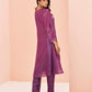 Rajwada Purple Organza Embroidered Stitched Kurta Set For Women