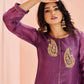 Rajwada Purple Organza Embroidered Stitched Kurta Set For Women