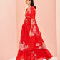Rajwada Red Chinon Printed Stitched Kurta Set For Women