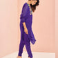 Rajwada Purple Organza Embroidered Stitched Kurta Set For Women