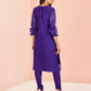 Rajwada Purple Organza Embroidered Stitched Kurta Set For Women
