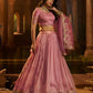 Rajwada Pink Organza Embroidered Lehenga For Women
