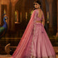 Rajwada Pink Organza Embroidered Lehenga For Women