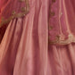 Rajwada Pink Organza Embroidered Lehenga For Women