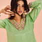 Rajwada Light Green Chinon Embroidered Stitched Kurta Set For Women