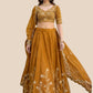 Rajwada Mustard Yellow Silk Embroidered Lehenga For Women