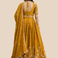 Rajwada Mustard Yellow Silk Embroidered Lehenga For Women