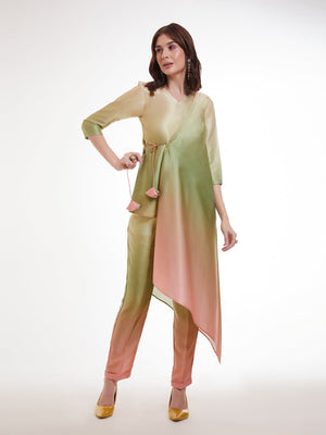 Rajwada Multicolor Satin Printed Co Ord Set For Women
