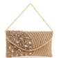 Rajwada Golden Fabric Sparkling Bridal Clutch For Women