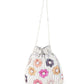 Rajwada White Beads and Multicolor Floral Embroidered Potli for Women
