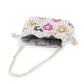 Rajwada White Beads and Multicolor Floral Embroidered Potli for Women