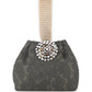 Rajwada Dark Olive Green Faux Stone Embellished and Textured Batua for Women
