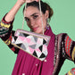 Rajwada Multi Fabric Beaded Clutch For Women