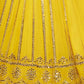Rajwada Yellow Georgette Embroidered Semi-Stitched Lehenga For Women