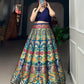 Rajwada Blue Jacquard Silk Woven Semi-Stitched Lehenga For Women