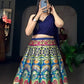 Rajwada Blue Jacquard Silk Woven Semi-Stitched Lehenga For Women