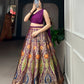 Rajwada Wine Jacquard Silk Woven Semi-Stitched Lehenga For Women