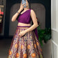 Rajwada Wine Jacquard Silk Woven Semi-Stitched Lehenga For Women