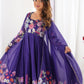 Rajwada Blue Georgette Printed Kurta Set For Women