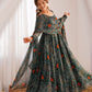 Rajwada Green Georgette Printed Kurta Set For Women