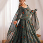 Rajwada Green Georgette Printed Kurta Set For Women