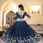 Rajwada  Blue Georgette Embroidered Semi-Stitched Lehenga For Women