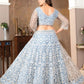 Rajwada Light Blue Net Embroidered Semi-Stitched Lehenga For Women