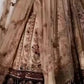 Rajwada Brown Silk Blend Embroidered Semi-Stitched Lehenga For Women